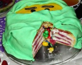 ninjago malinowy tort niespodzianka mascarpone urodzinowy masa plastyczna cukrowa