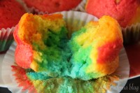 muffinki mufinki tęczowe kolorowe urodzinowe