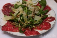 carpaccio polędwica wołowa rukola słonecznik parmezan