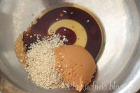 kurczak masło orzechowe dynia ryż szczypior sezam słono - słodkie