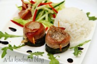 roladki z polędwicy wieprzowej w boczku boczek cukinia